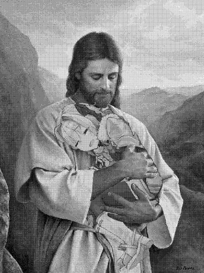 This is a picture of Jesus hugging Astolfo.